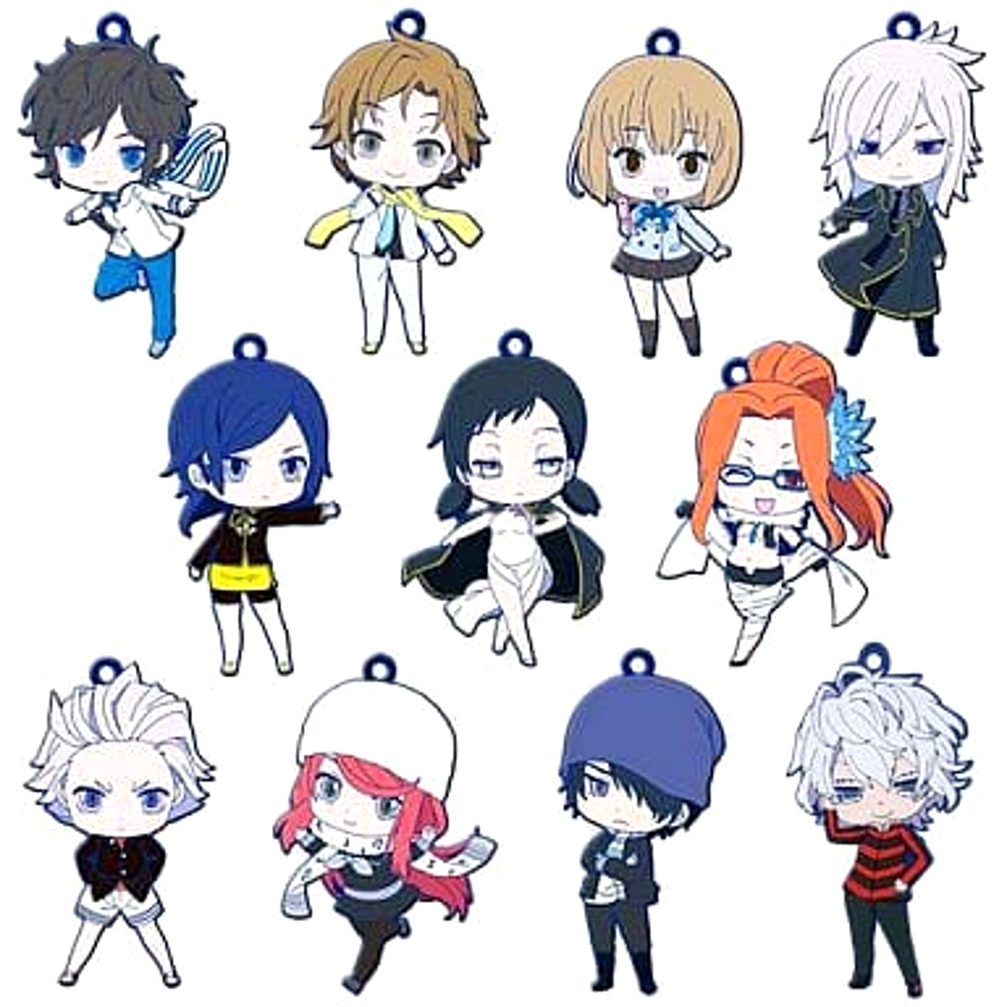Devil Survivor 2 The Animation Hibiki Kuze & Others All 11 Types Set Trading Rubber Strap Keychains [USED]