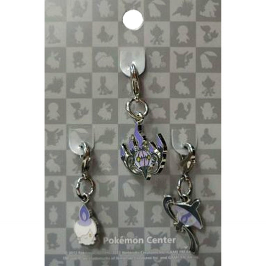 Set of 3 Litwick 607 Lampent 608 Chandelure 609 National Pokedex Metal Charm Pokemon Pokemon Center Limited [USED]