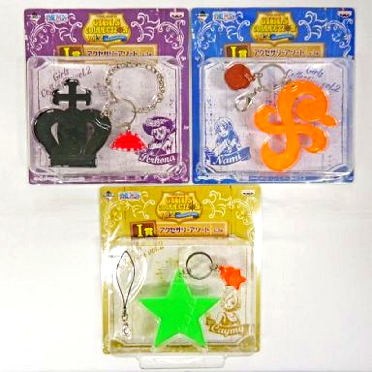 Set of 3 I Prize Accessory Assortment Ichiban Kuji One Piece GIRLS COLLECTION Vol.2 The Strong Girls [USED]