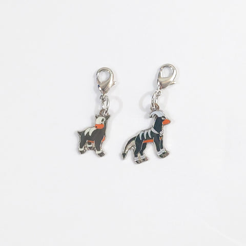 Houndour Houndoom Pokemon National Pokedex Metal Charm Pokemon Center Limited Set of 2 Charm [USED] — photo 1