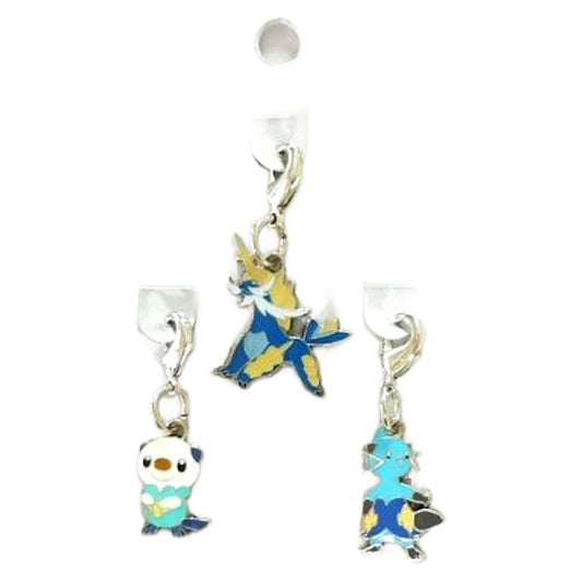 Oshawott Dewott Samurott Pokemon National Pokedex Metal Charm Pokemon Center Limited Set of 3 Charm [USED]