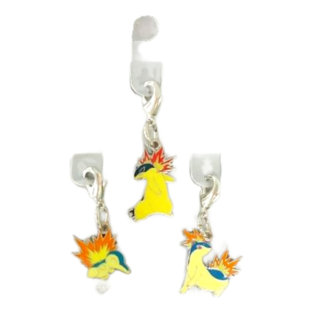 Cyndaquil Quilava Typhlosion Pokemon National Pokedex Metal Charm Pokemon Center Limited Set of 3 Charm [USED]
