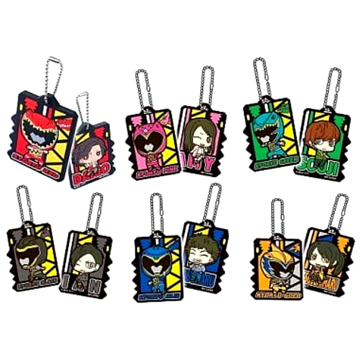 Set of 6 Zyuden Sentai Kyoryuger W Rubber Mascot Kyoryu Change Edition [USED]