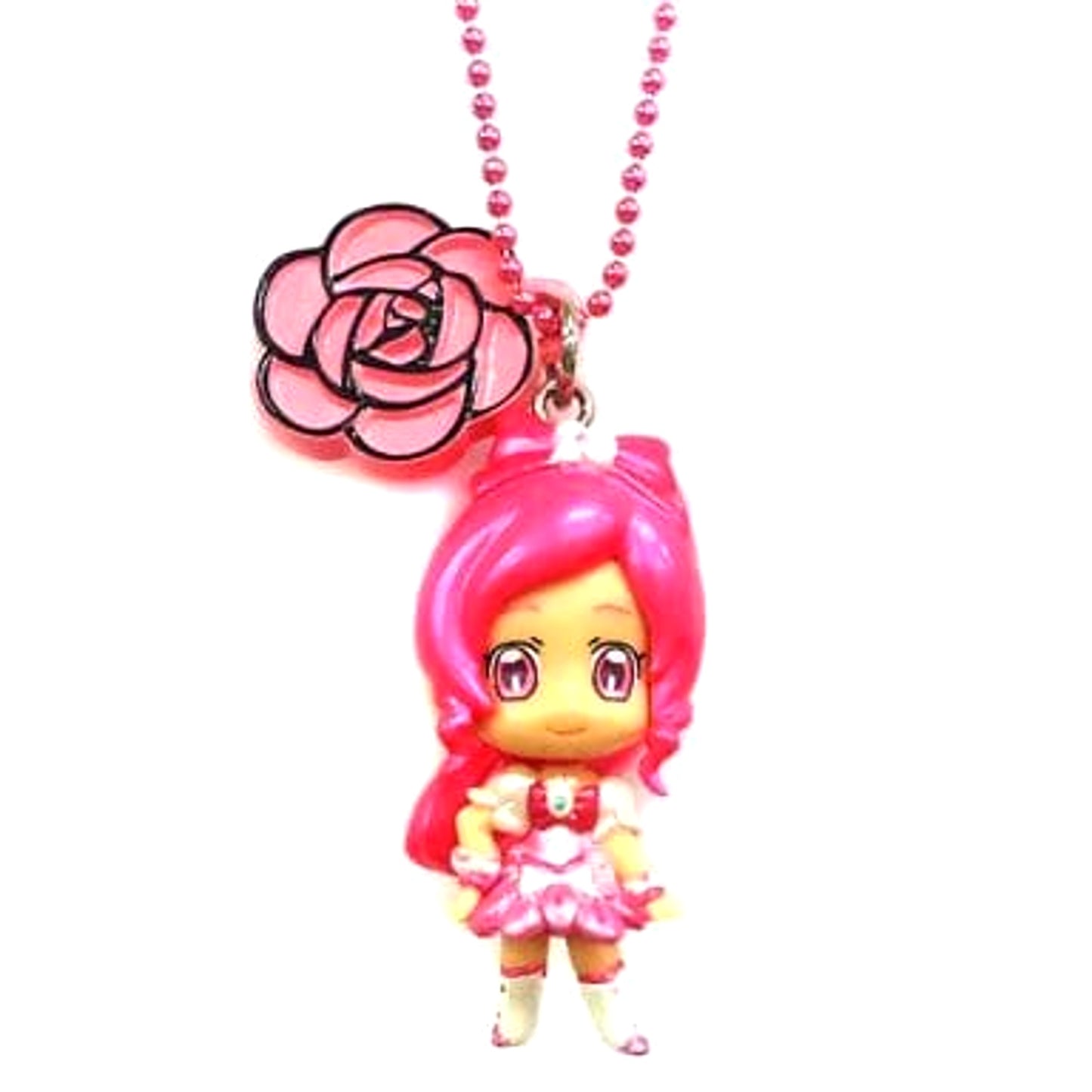 Heart Catch Pretty Cure! Cure Blossom Figure with Ball Chain Flower Motif Keychains [USED]
