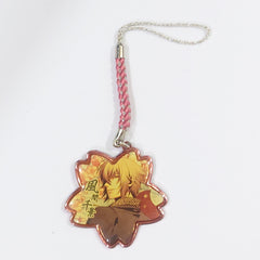 Chikage Kazama Silver Pink Hakuouki Sakura Netsuke Strap Sakura no Utage 2013 Limited Key Chain [USED]