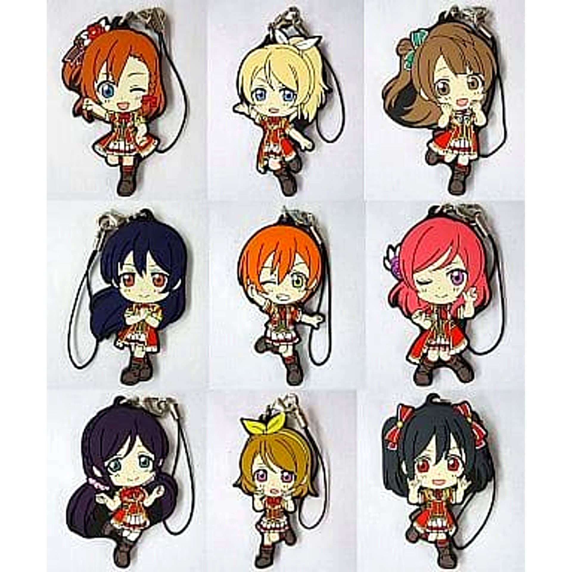 Kotori Minami & Others Love Live! All 9 Types Set Ichiban Kuji Rubber Charm Prize I [USED]