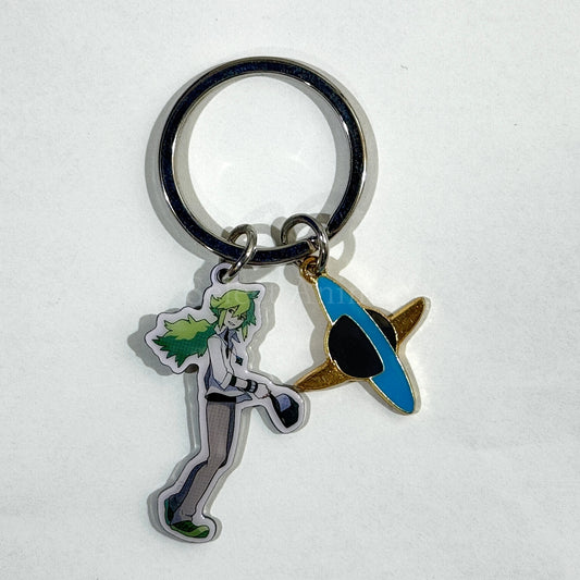N Pokemon Metal Keychain Pokemon Center Limited Key Chain [USED]