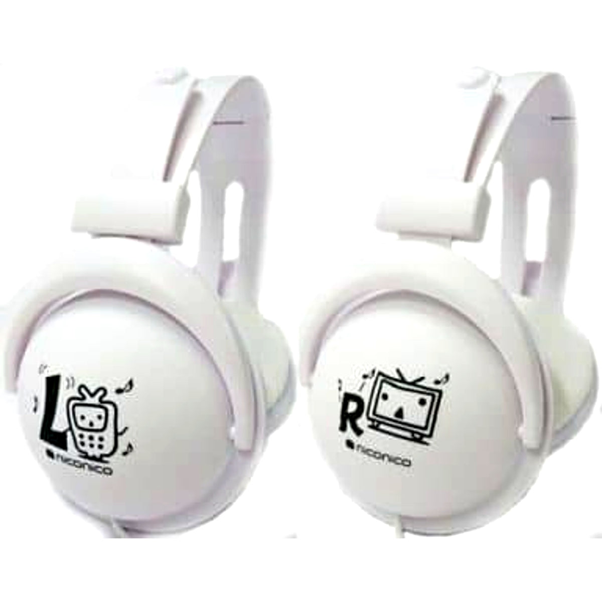 Nico Moba-chan and Nico Nico TV-chan niconico Douga niconico Headphones 2 White [USED]