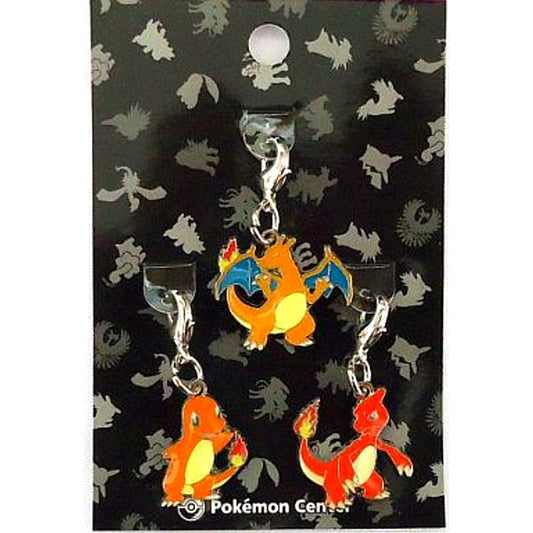Set of 3 234 Charmander 235 Charmeleon 236 Charizard Johto Pokedex Metal Charm Pokemon Pokemon Center Ltd [USED]