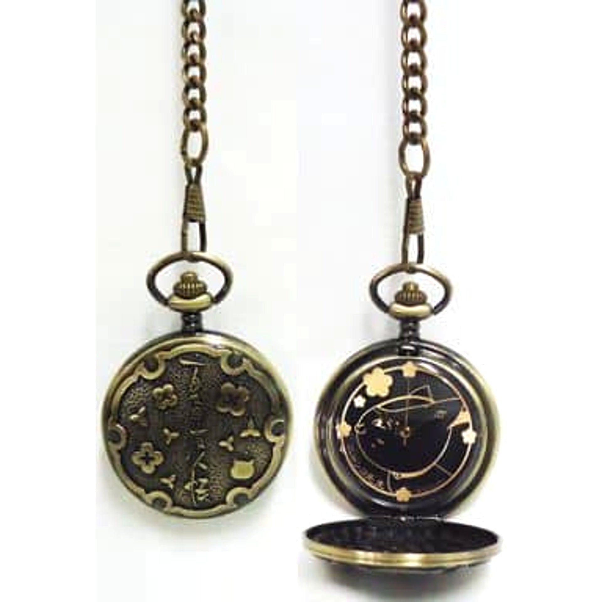 Natsume's Book of Friends Nyanko-sensei D Black Dial Pocket Watch [USED]
