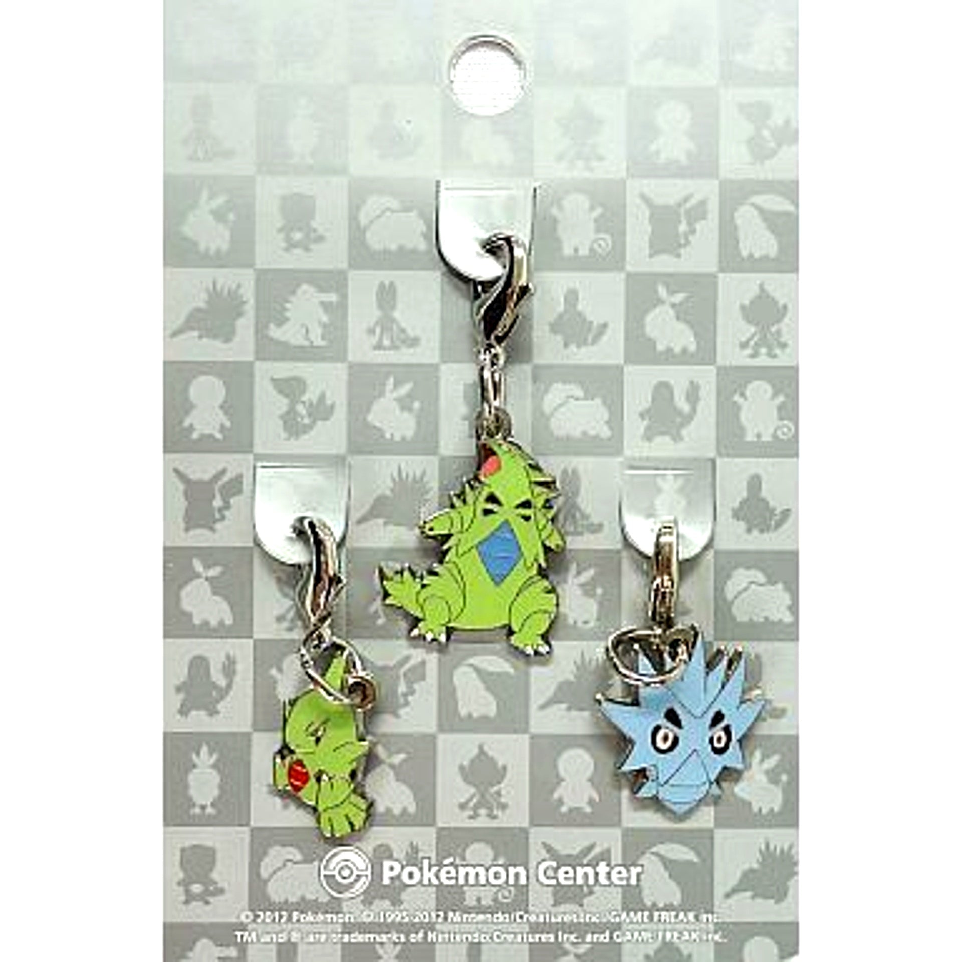 Set of 3 246. Larvitar & 247. Pupitar & 248. Tyranitar Pokemon National Pokedex Metal Charm Pokemon Center Ltd [USED]