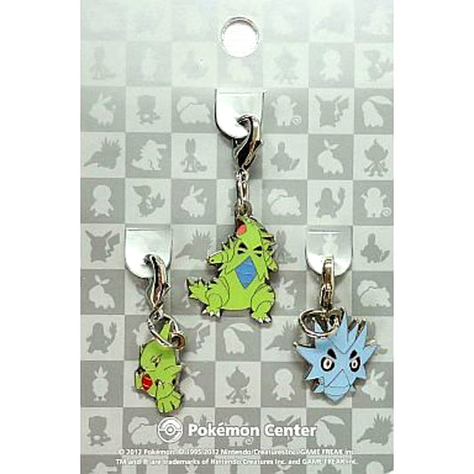 Set of 3 246. Larvitar & 247. Pupitar & 248. Tyranitar Pokemon National Pokedex Metal Charm Pokemon Center Ltd [USED]