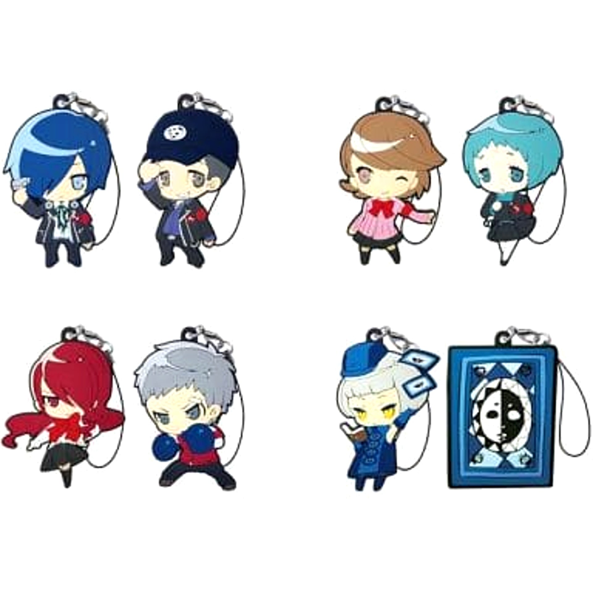 Persona 3 The Movie: #1 Spring of Birth Makoto Yuki & Others All 4 Types Set Happy Kuji Rubber Strap Set Prize F Keychains [USED]