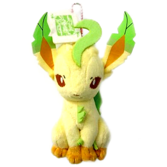 Leafeon Pokemon I Love Eevee Plush Toy That Can Be Attached to a Bag with A Playing Card Motif. 1 Plush Toys [USED]