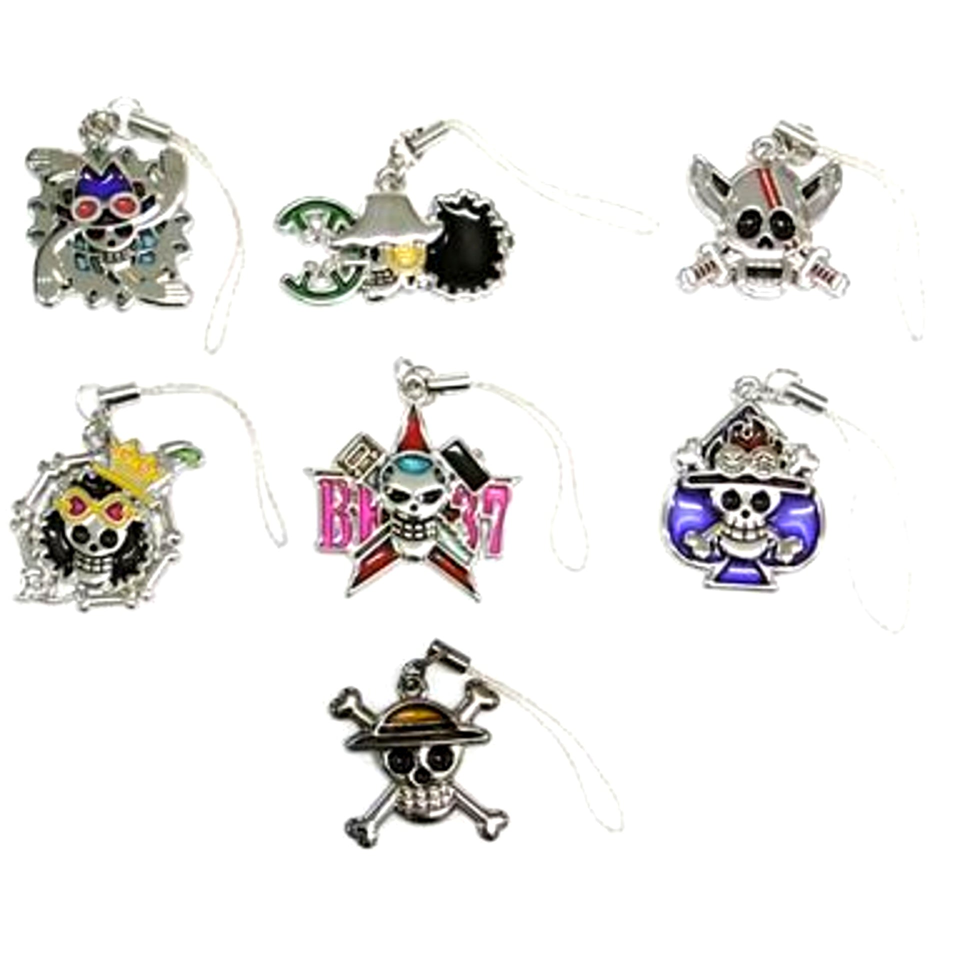 One Piece Exhibition Pirate Flag Strap Osaka Ver Set of 6 Plus Box Bonus [USED]