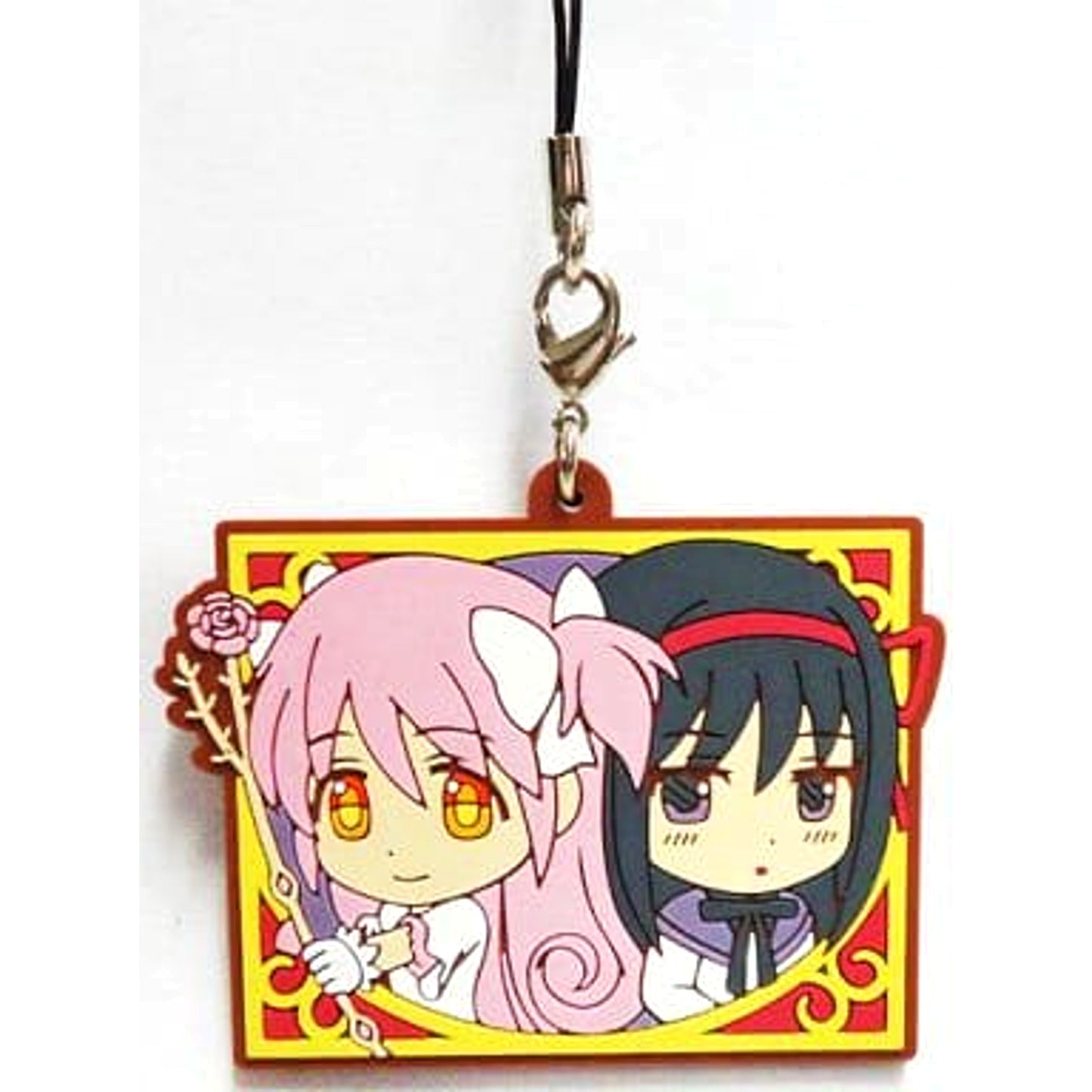 Puella Magi Madoka Magica The Movie Ultimate Madoka Homura Akemi Ichiban Kuji Commemorating Theatrical Release Rubber Charm Prize G Keychains [USED]