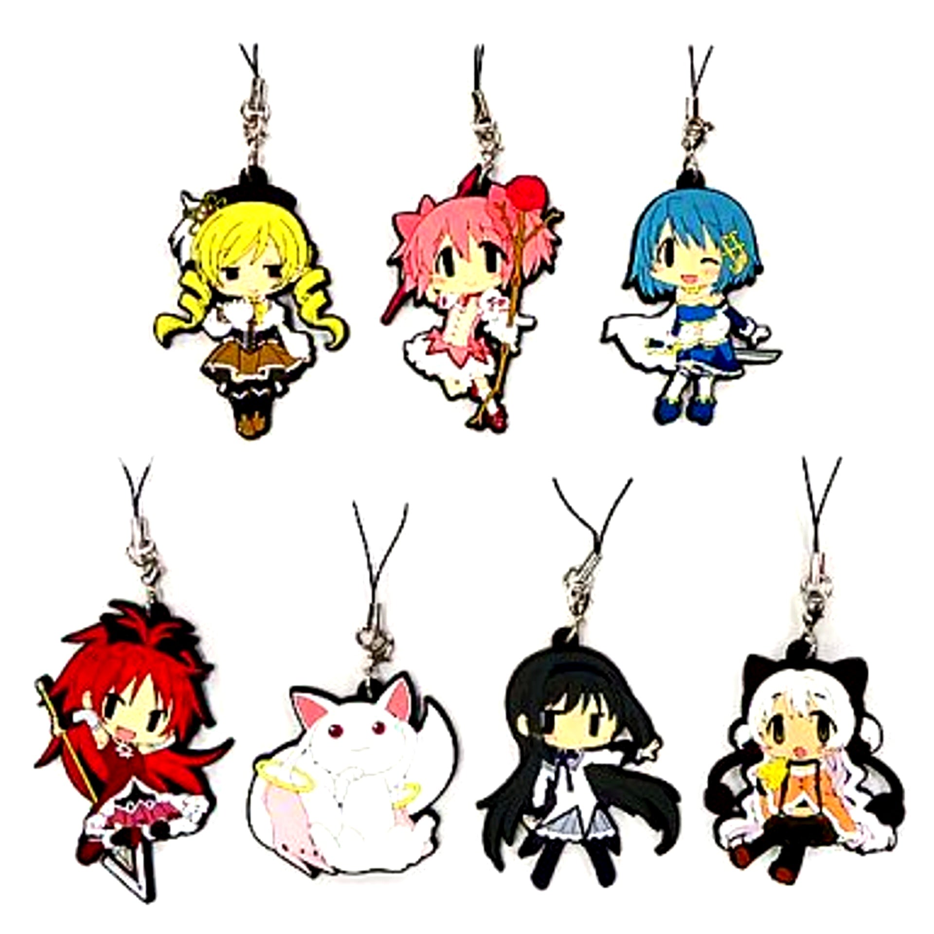 Set of 7 Puella Magi Madoka Magica The Movie Rebellion Rubber Strap Collection [USED]