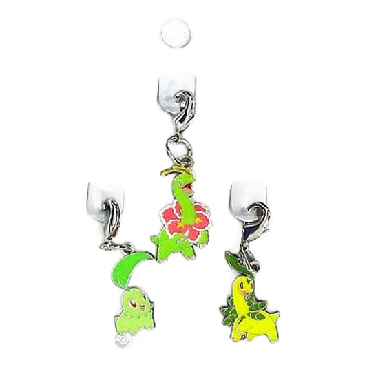 Chikorita Bayleef Meganium Pokemon National Pokedex Metal Charm Pokemon Center Limited Set of 3 Charm [USED]