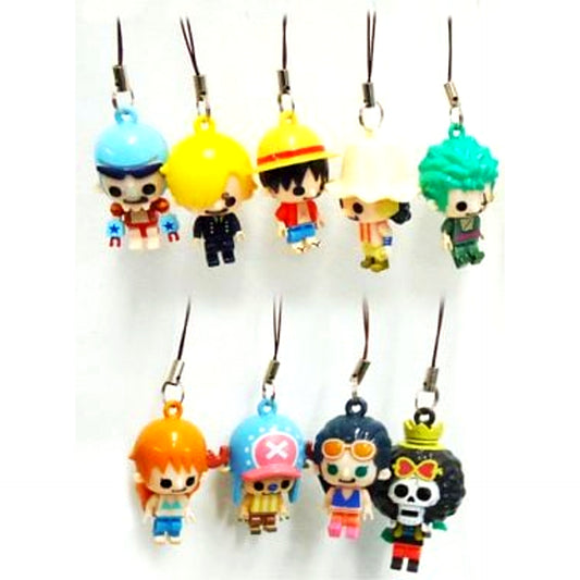 Set of 9 Character Block Collection New World Arc Strap One Piece x PansonWorks Suntory Nacchan Campaign [USED]