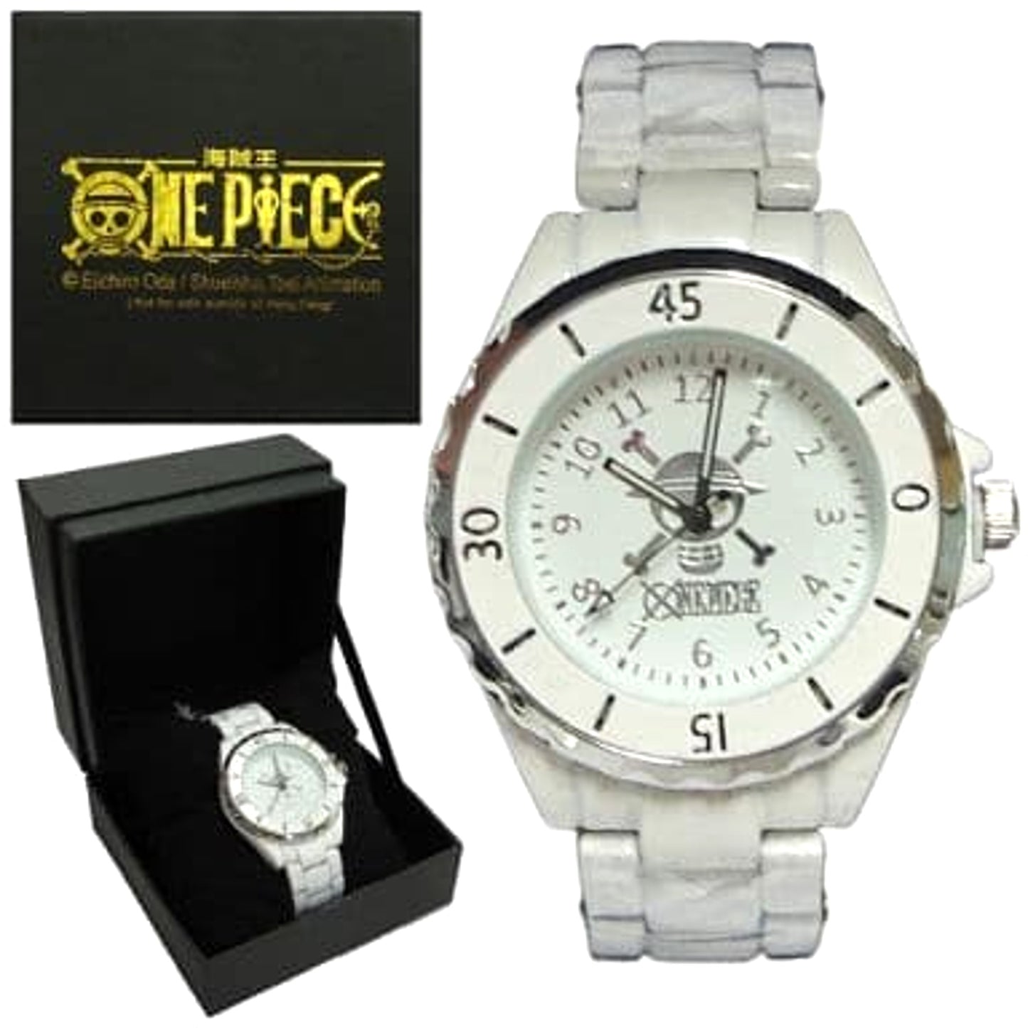One Piece Pirate Flag White CC Style Watch [USED]