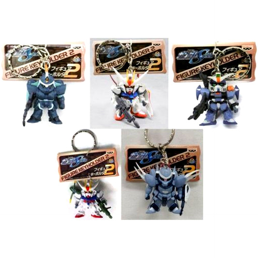 Set of 5 Mobile Suit Gundam SEED Figure Keychain 2 [USED]