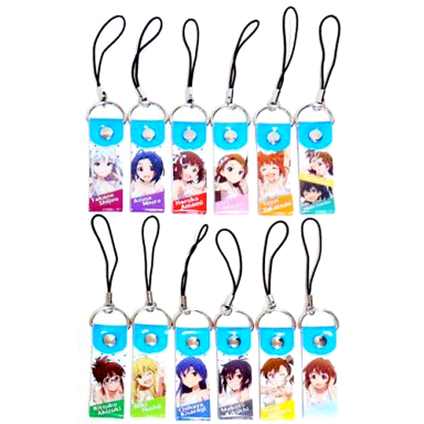 Set of 12 The Idolm@ster Movie Kagayaki no Mukogawa e! Strap Kirin Beverage x Lawson Campaign [USED]