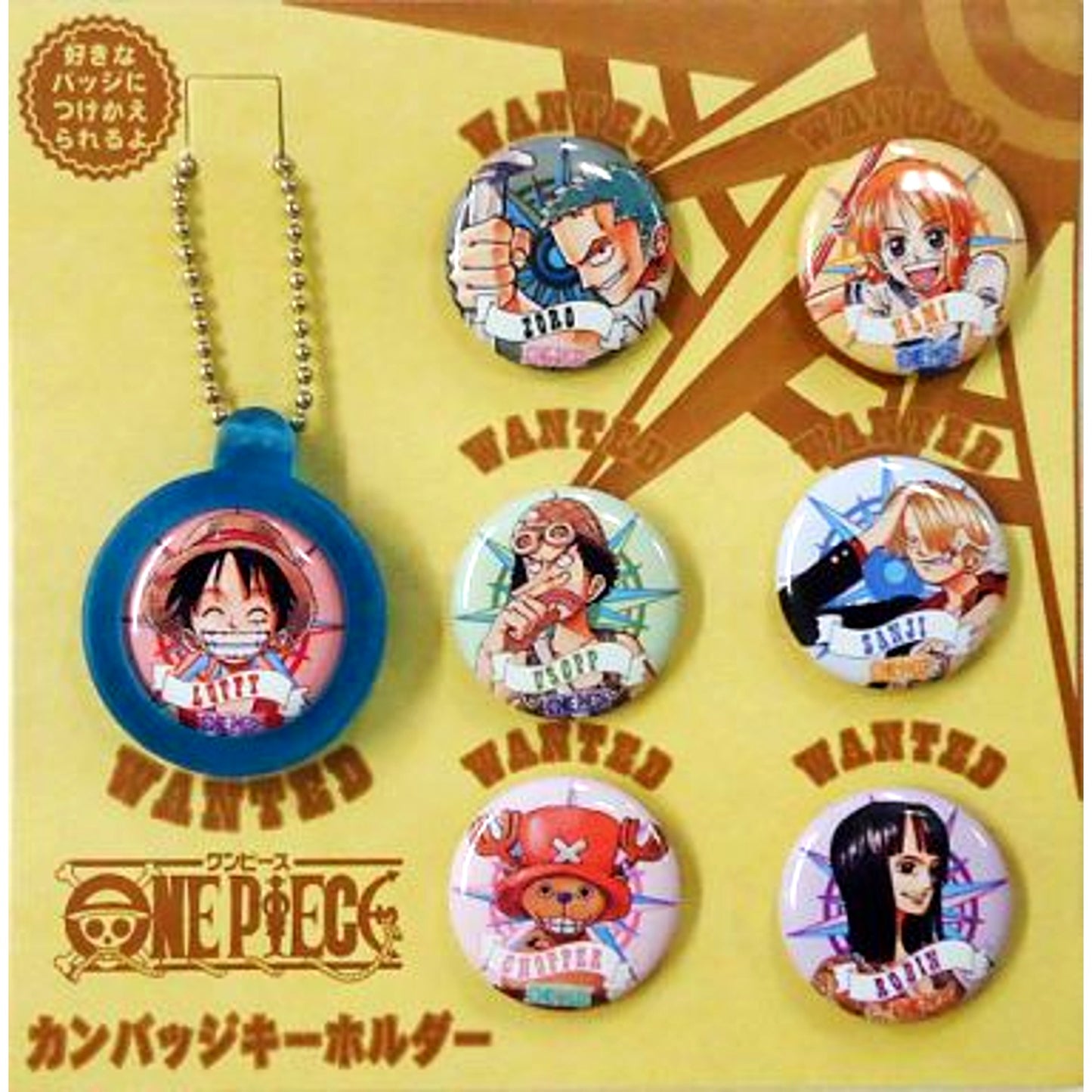 Set of 7 Buttons Straw Hat Pirates One Piece Button Keychain Jump Festa 2003 Goods [USED]