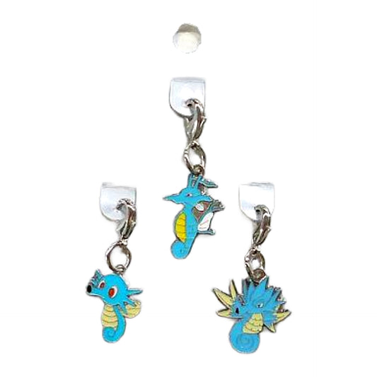 Horsea Seadra Kingdra Pokemon National Pokedex Metal Charm Pokemon Center Limited Set of 3 Charm [USED]