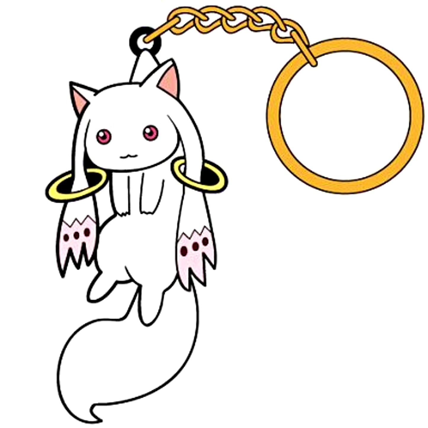 Kyubey Puella Magi Madoka Magica The Movie Rebellion Tsumamare Keychain [USED]