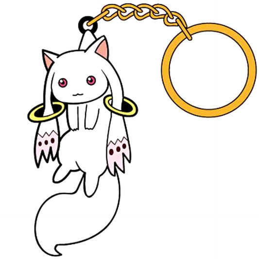 Kyubey Puella Magi Madoka Magica The Movie Rebellion Tsumamare Keychain [USED]
