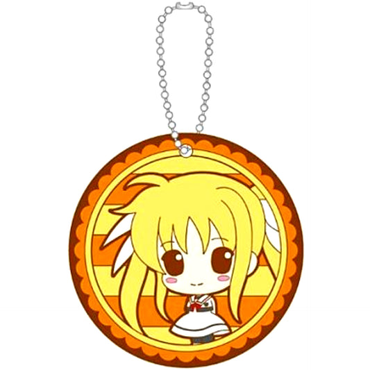 Fate Testarossa School Uniform Ver. Coaster Style Rubber Keychain Magical Girl Lyrical Nanoha The MOVIE 2nd As [USED]