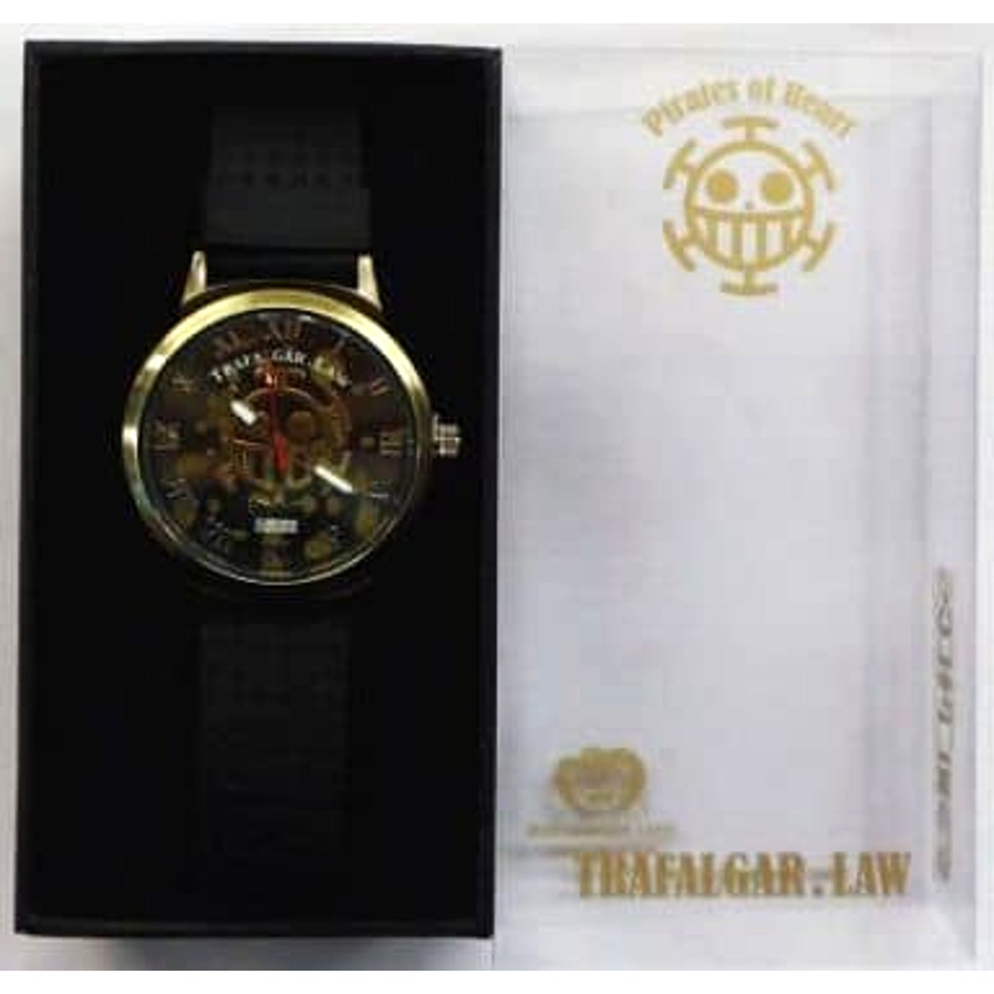 One Piece Trafalgar Law Leopard Print Wristwatch Black Dial Gold Bezel [USED]