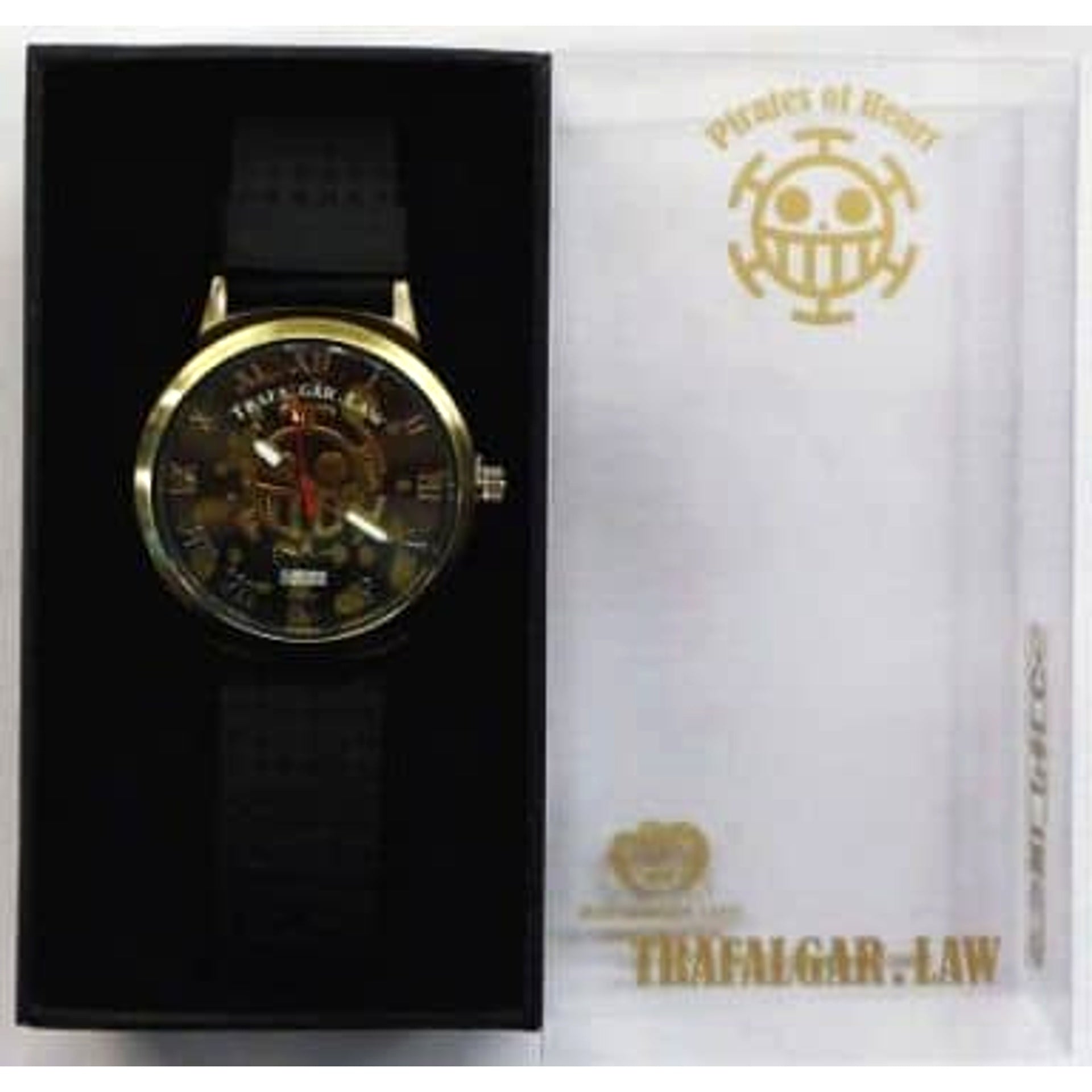 One Piece Trafalgar Law Leopard Print Wristwatch Black Dial Gold Bezel [USED]