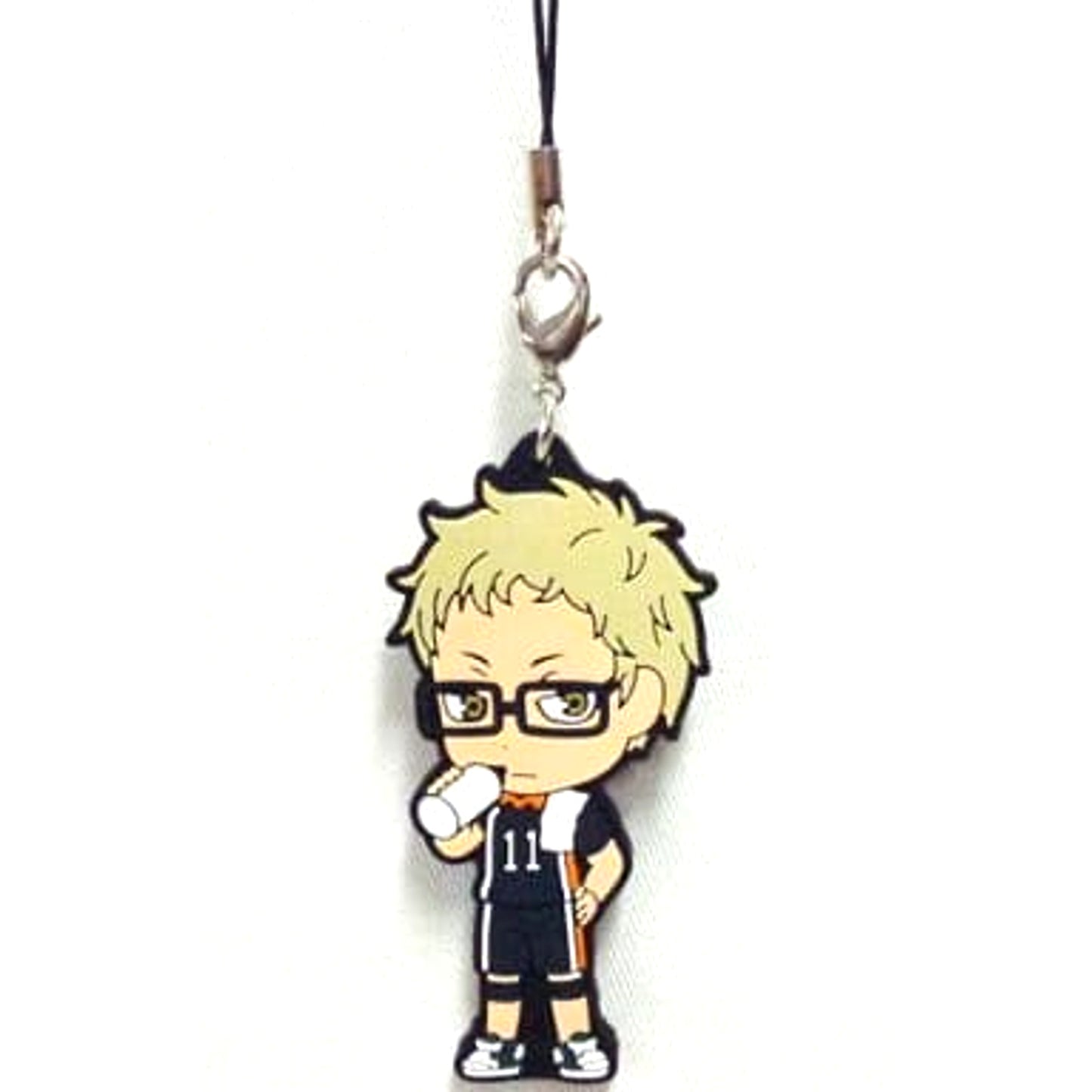 Haikyu!! Kei Tsukishima Ichiban Kuji Karasuno High School Practice Begins!! Rubber Charm Prize E Keychains [USED]