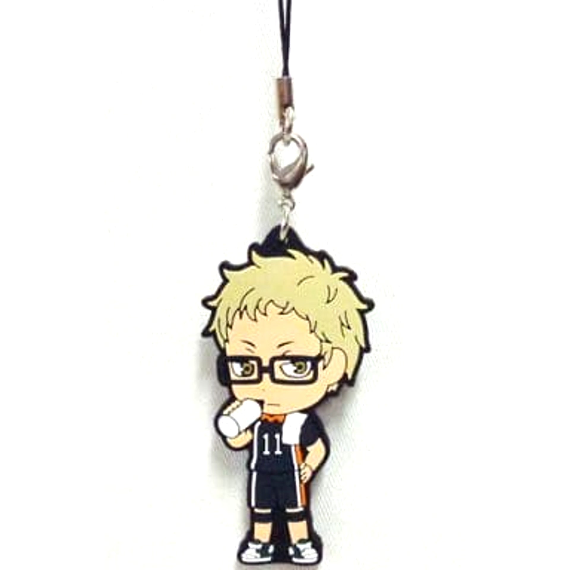 Haikyu!! Kei Tsukishima Ichiban Kuji Karasuno High School Practice Begins!! Rubber Charm Prize E Keychains [USED]