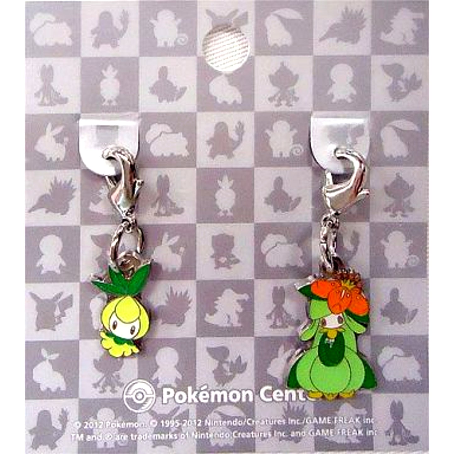 Set of 2 548 Petilil & 549 Lilligant Pokemon National Pokedex Metal Charm Pokemon Center Ltd [USED]
