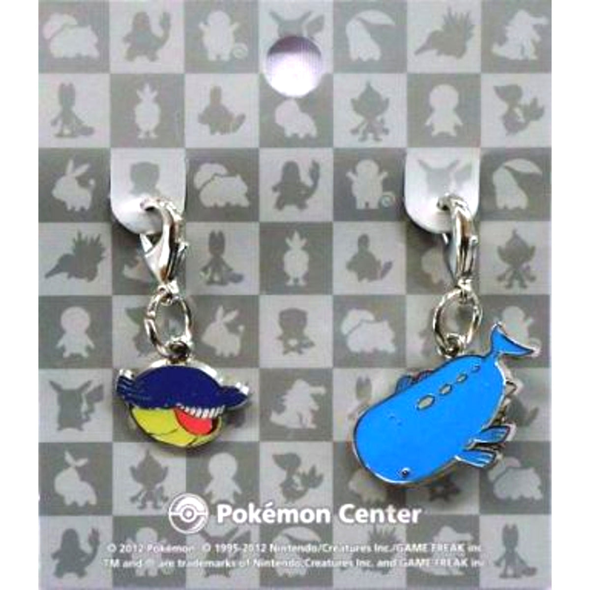 Set of 2 Wailmer 320 Wailord 321 National Pokedex Metal Charm Pokemon Pokemon Center Limited [USED]