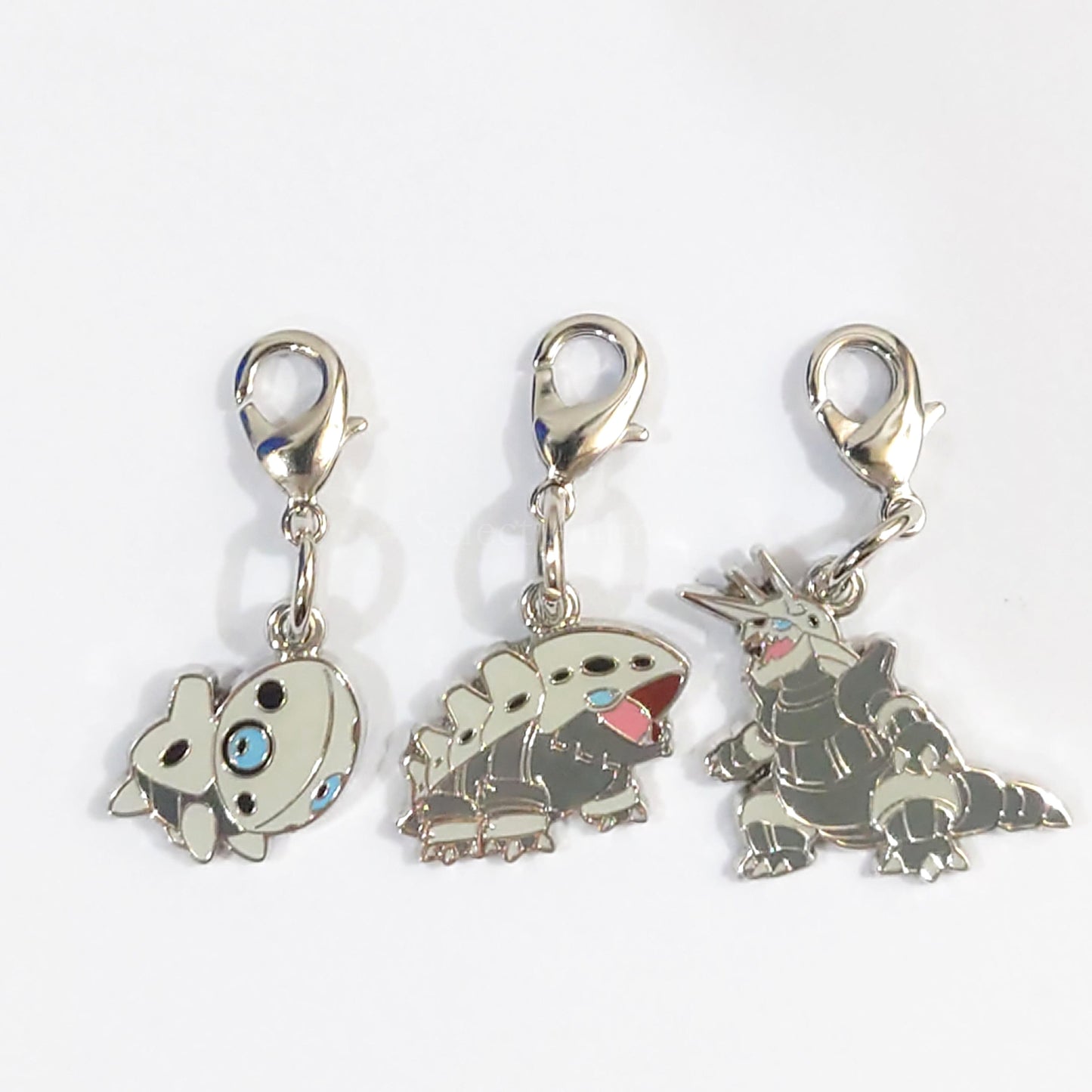 Aron Lairon Aggron Pokemon National Pokedex Metal Charm Pokemon Center Limited Set of 3 Charm [USED]