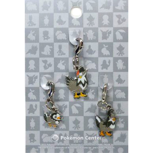 Set of 3 Starly & Staravia & Staraptor Pokemon National Pokedex Metal Charm Pokemon Center Limited [USED]