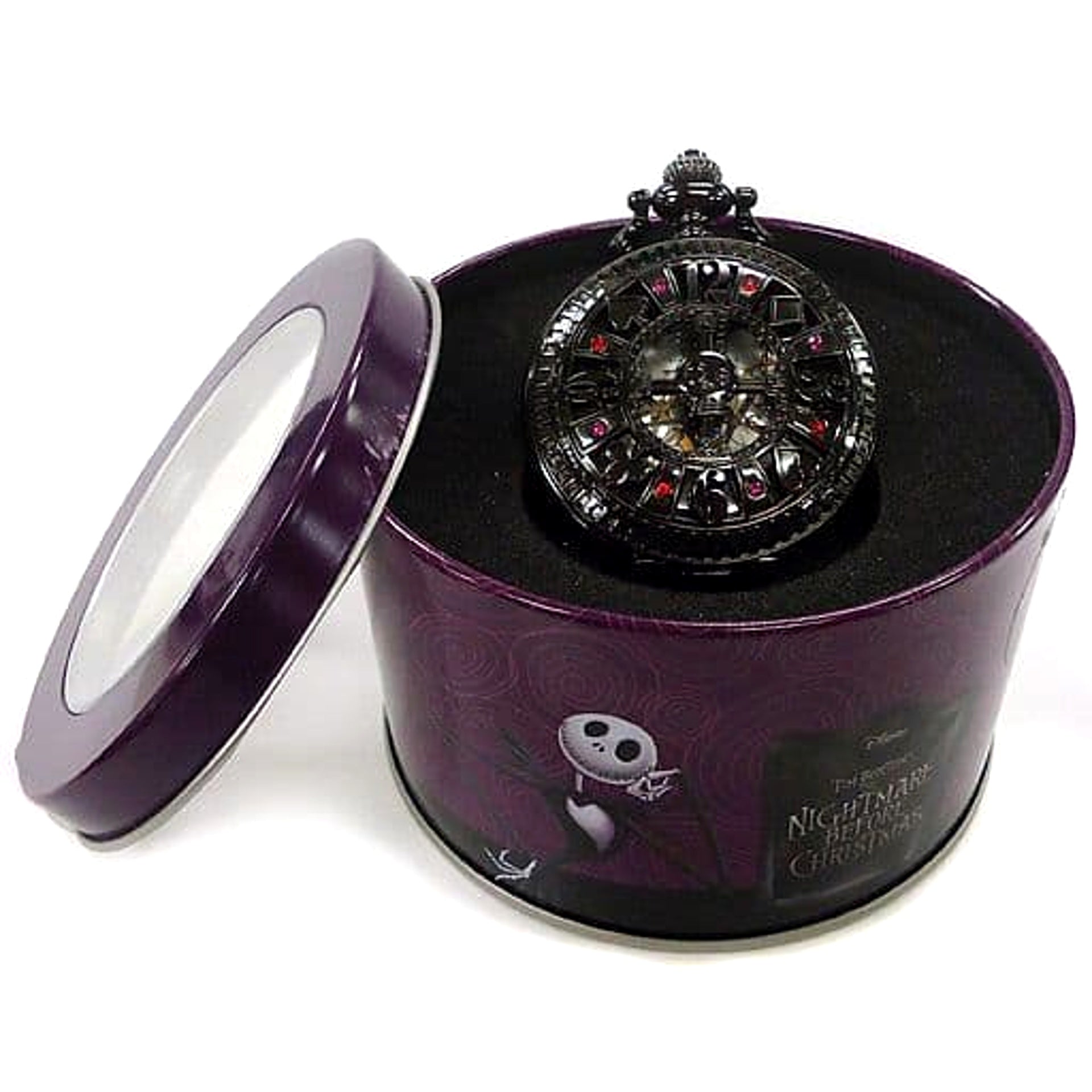 The Nightmare Before Christmas Black Premium Rhinestone Relief Pocket Watch [USED]