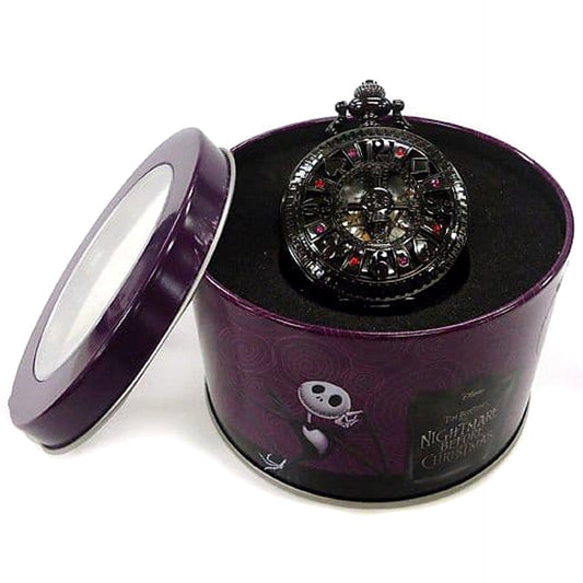 The Nightmare Before Christmas Black Premium Rhinestone Relief Pocket Watch [USED]