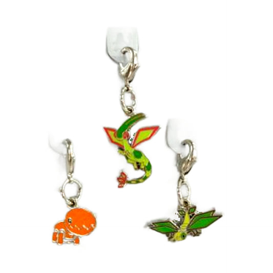 Trapinch Vibrava Flygon Pokemon National Pokedex Metal Charm Pokemon Center Limited Set of 3 Charm [USED]