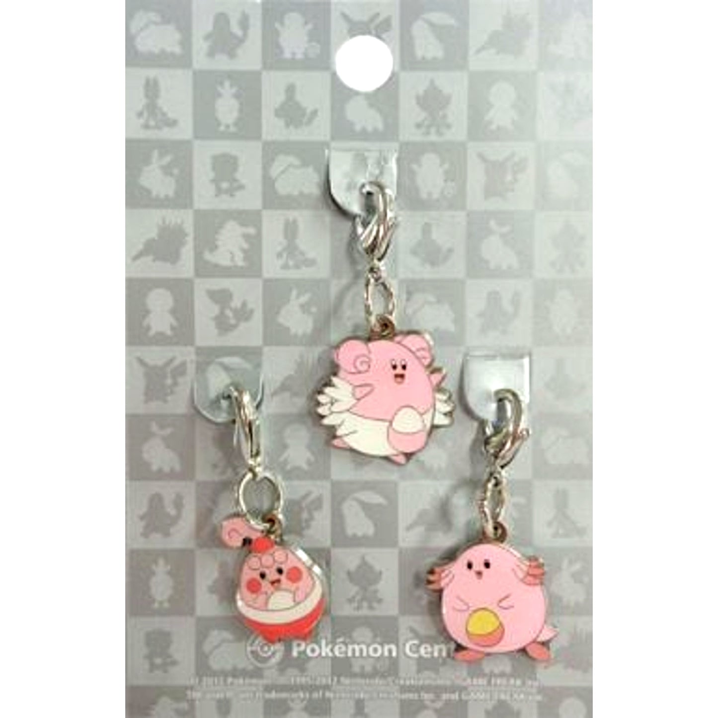 Set of 3 440 Happiny 113 Chansey 242 Blissey National Pokedex Metal Charm Pokemon Pokemon Center Ltd [USED]
