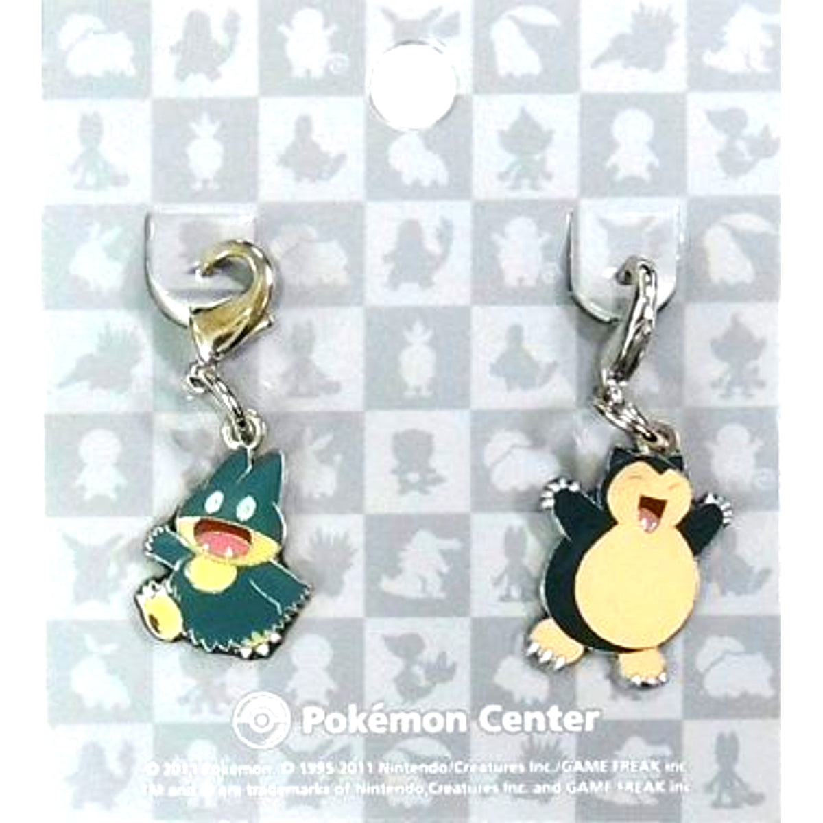 Set of 2 Munchlax 446 Snorlax 143 National Pokedex Metal Charm Pokemon Pokemon Center Limited [USED]