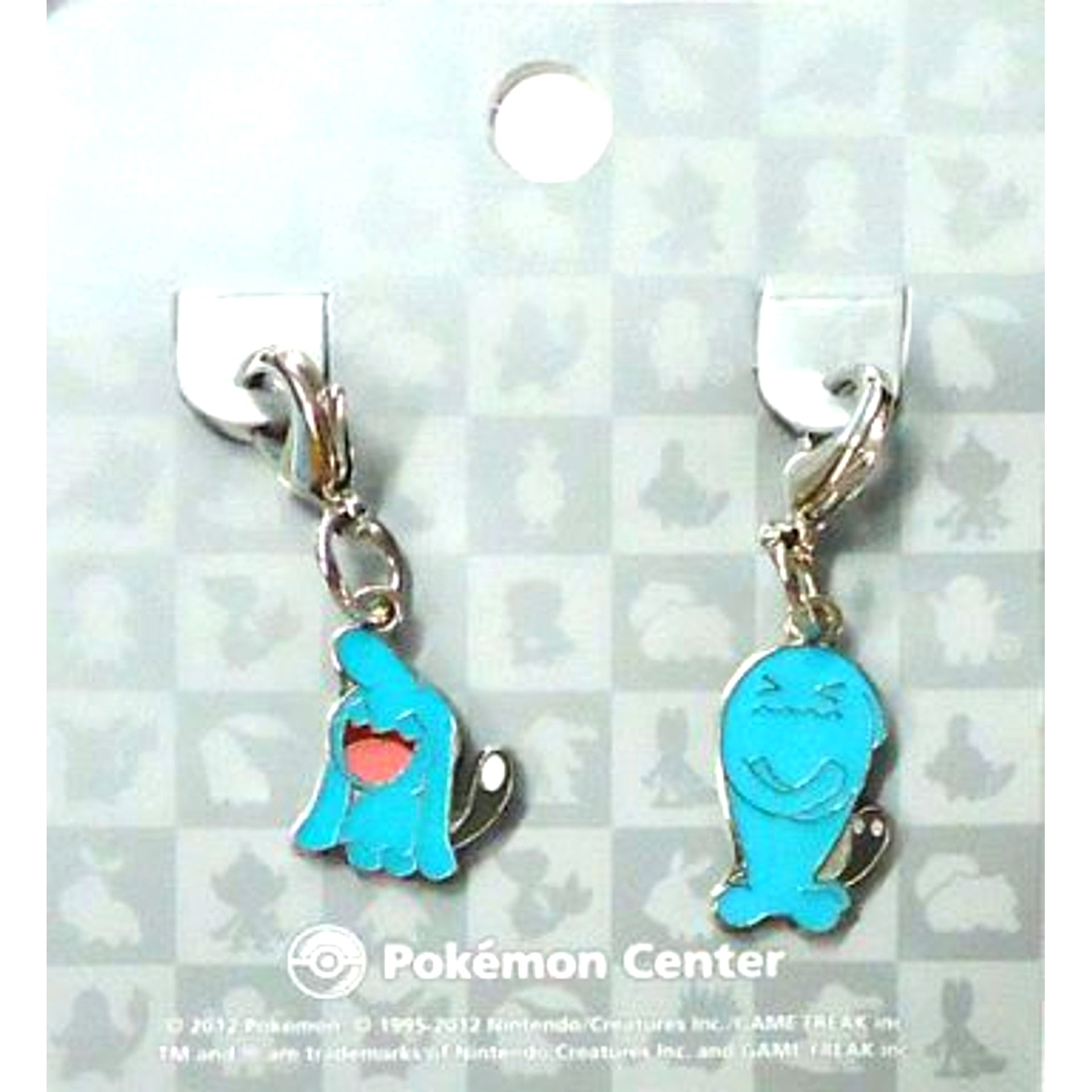 Set of 2 360. Wynaut & 202. Wobbuffet Pokemon National Pokedex Metal Charm Pokemon Center Ltd [USED]