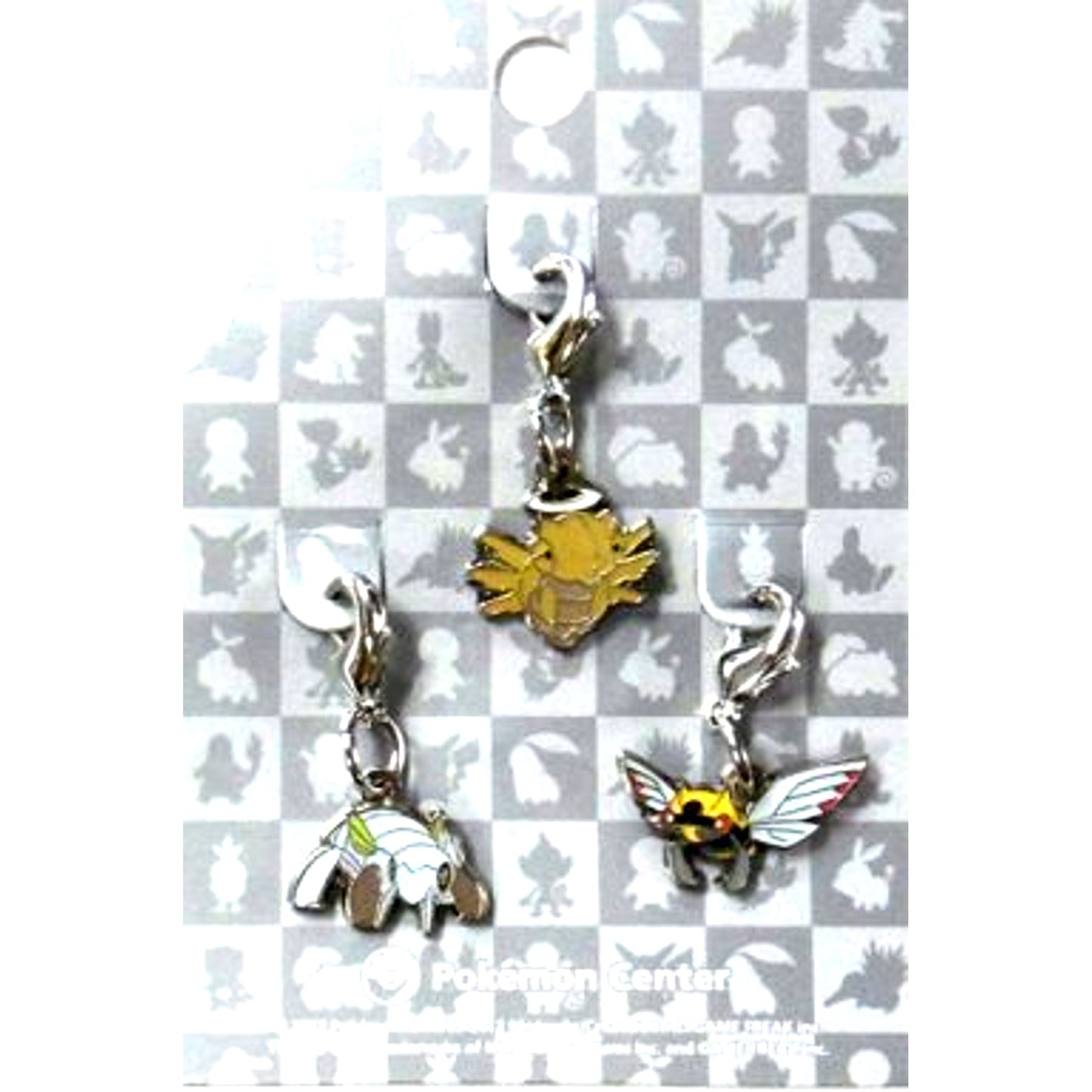 Set of 3 290 Nincada & 291 Ninjask & 292 Shedinja Pokemon National Pokedex Metal Charm Pokemon Center Ltd [USED]