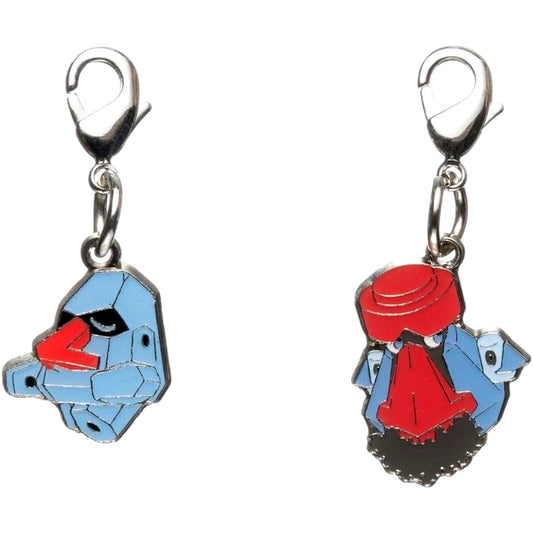Set of 2 299 Nosepass & 476 Probopass Pokemon National Pokedex Metal Charm Pokemon Center Ltd [USED]