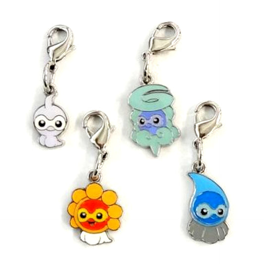 Set of 4 351 Castform Normal & Sunny Form & Rainy Form & Snowy Form Pokemon National Pokedex Metal Charm Pokemon Center Ltd [USED]