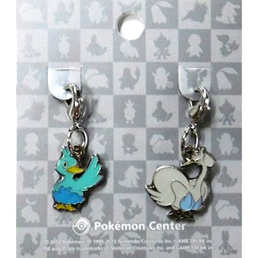 Set of 2 Ducklett 580 Swanna 581 National Pokedex Metal Charm Pokemon Pokemon Center Limited [USED]