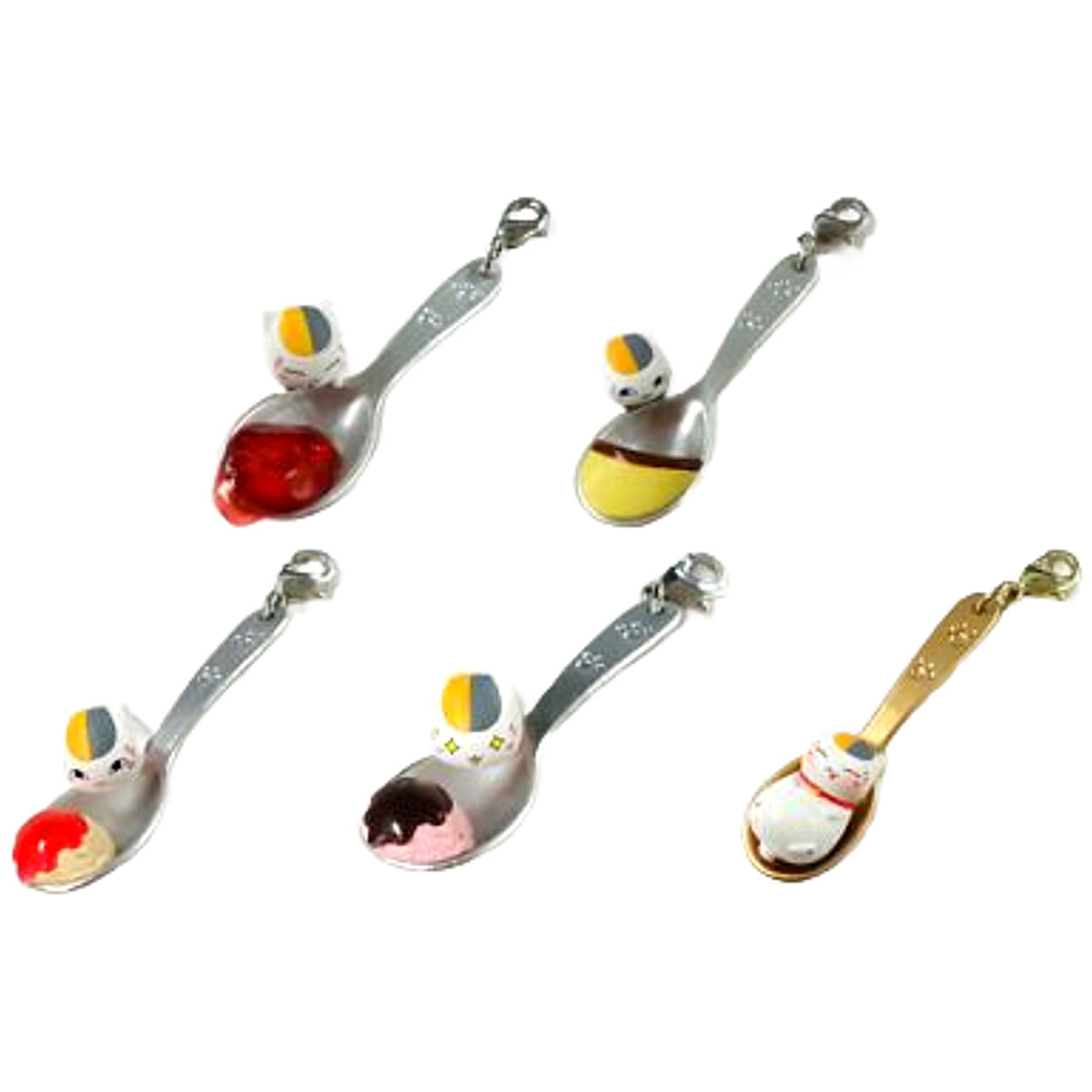 Natsume's Book of Friends Nyanko-sensei One Scoop Mini Figure There's Always Room For Dessert All 5 Types Set Keychains [USED]